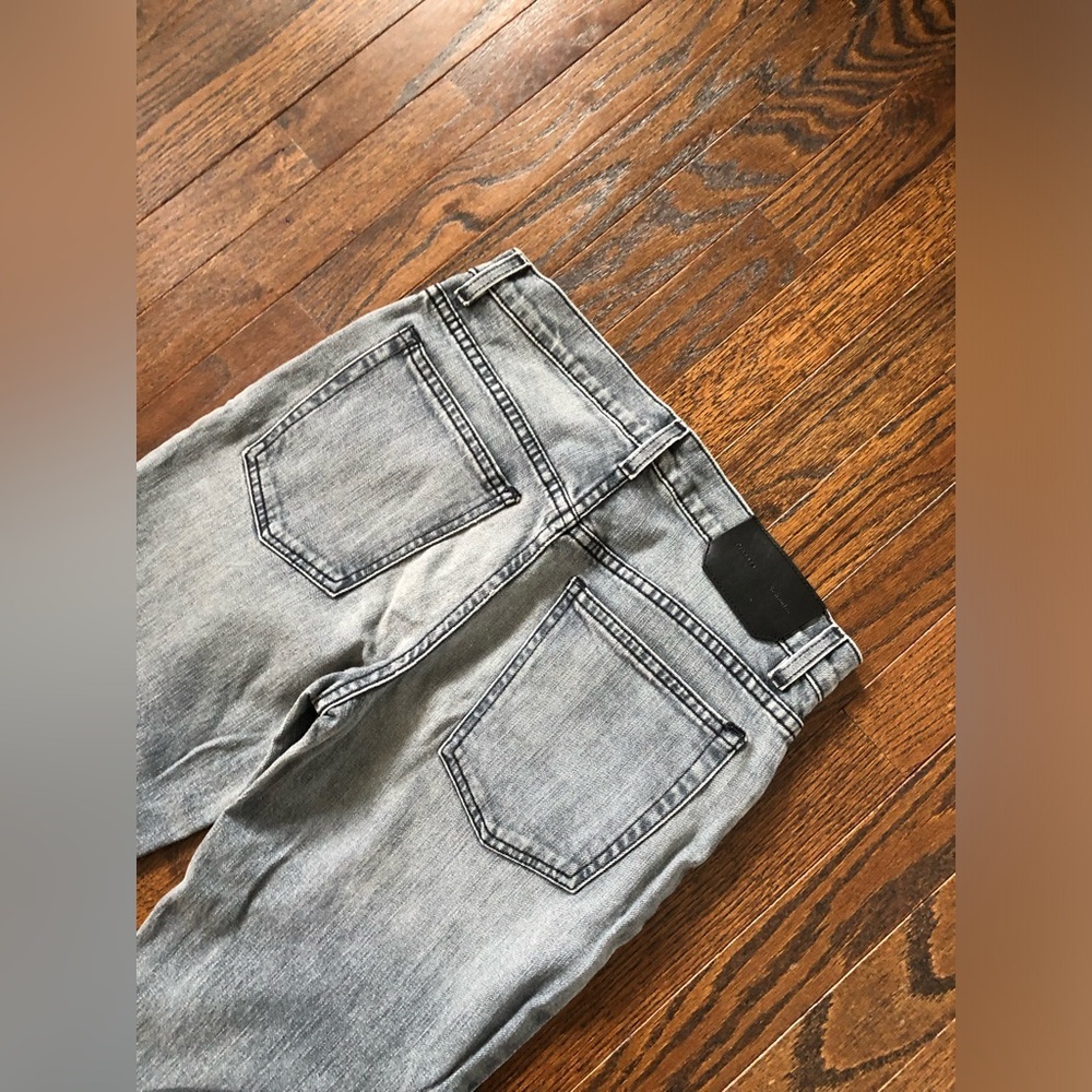 Proenza Schouler Womens 27 Blue/Gray Acid Wash PS-J2 5-Pocket Cropped Fray Jeans - Picture 12 of 16